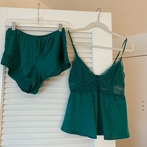 Victoria's Secret Teal Lace Chemise Set